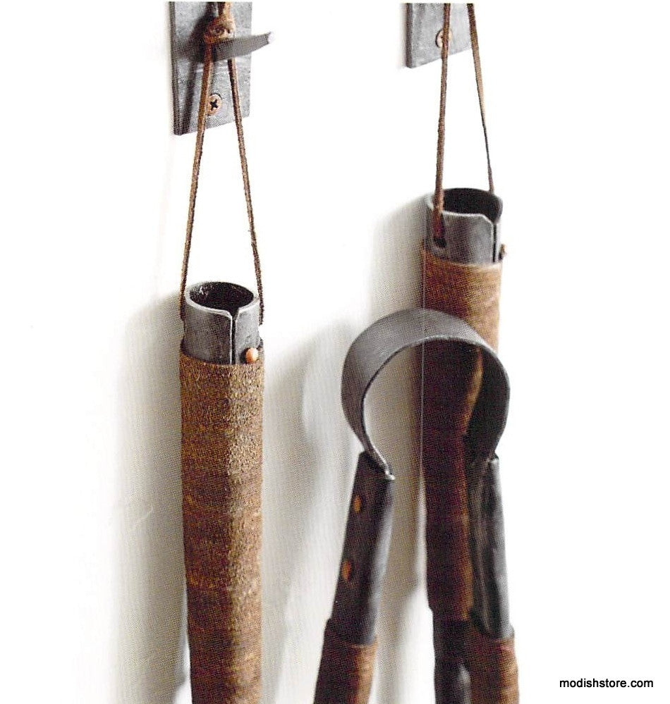 Roost Forged Iron Fireplace Tools with 4 Hooks - Set Of 4