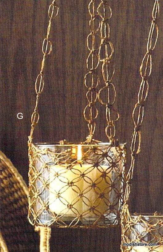 Roost Hanging Macrame Candle Holders - Set Of 2