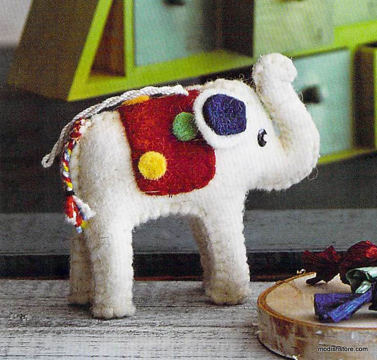 Roost Felt Circus Elephant Ornaments - Set Of 4