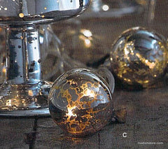 Mercury Glass Silver Orb Lights
