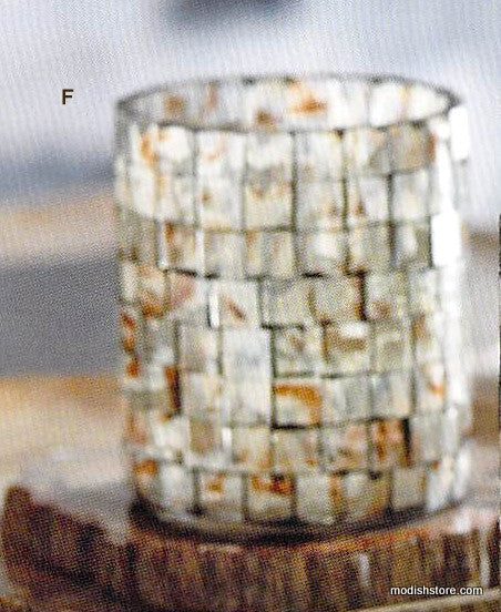 Roost Canyon Mosaic Glass Hurricane & Votive Holder