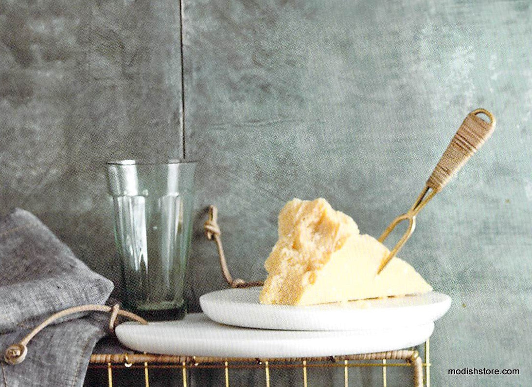 Roost Gio Brass Wire & Rattan Cheese Tools - Set Of 3