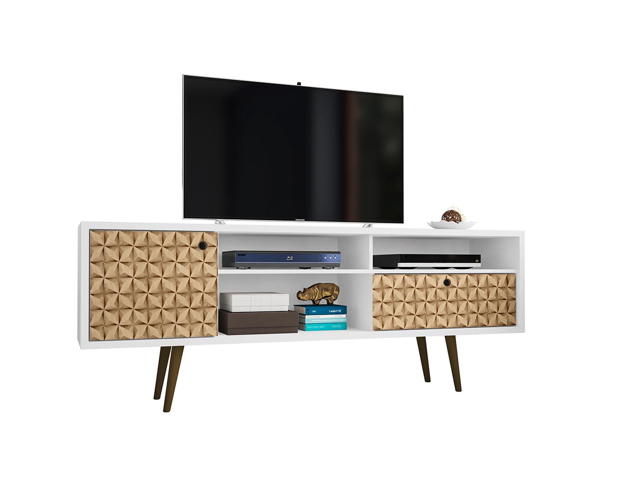 Manhattan Comfort Liberty 70.86" Mid Century - Modern TV Stand with 4 Shelving Spaces | TV Stands | Modishstore-12