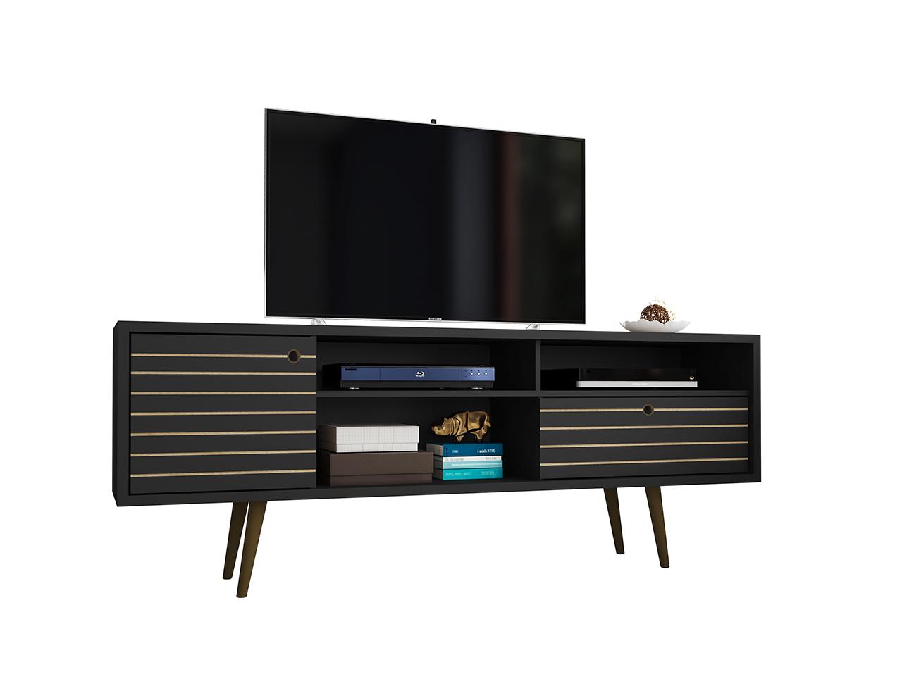 Manhattan Comfort Liberty 70.86" Mid Century - Modern TV Stand with 4 Shelving Spaces | TV Stands | Modishstore-5