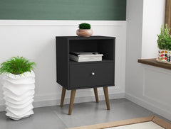 Manhattan Comfort Liberty Mid Century - Modern Nightstand 1.0 with 1 Cubby Space