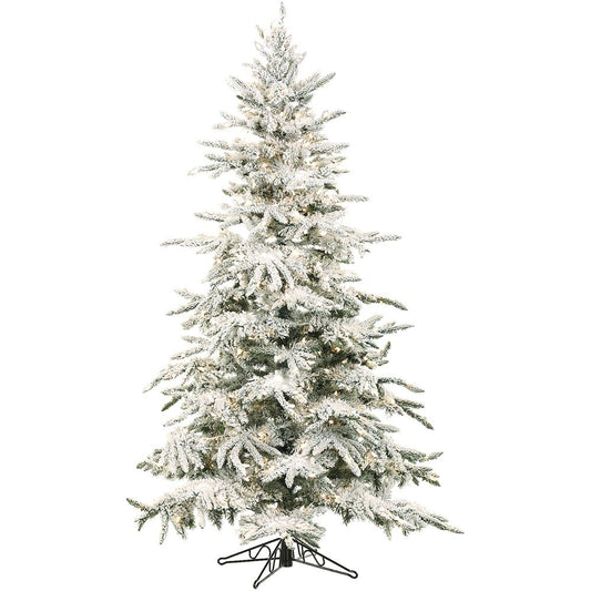 Fraser Hill Farm 7.5' Mountain Pine Snow Tree, MltiLED,EZ Connect,Remote By Fraser Hill Farm | Christmas Trees | Modishstore