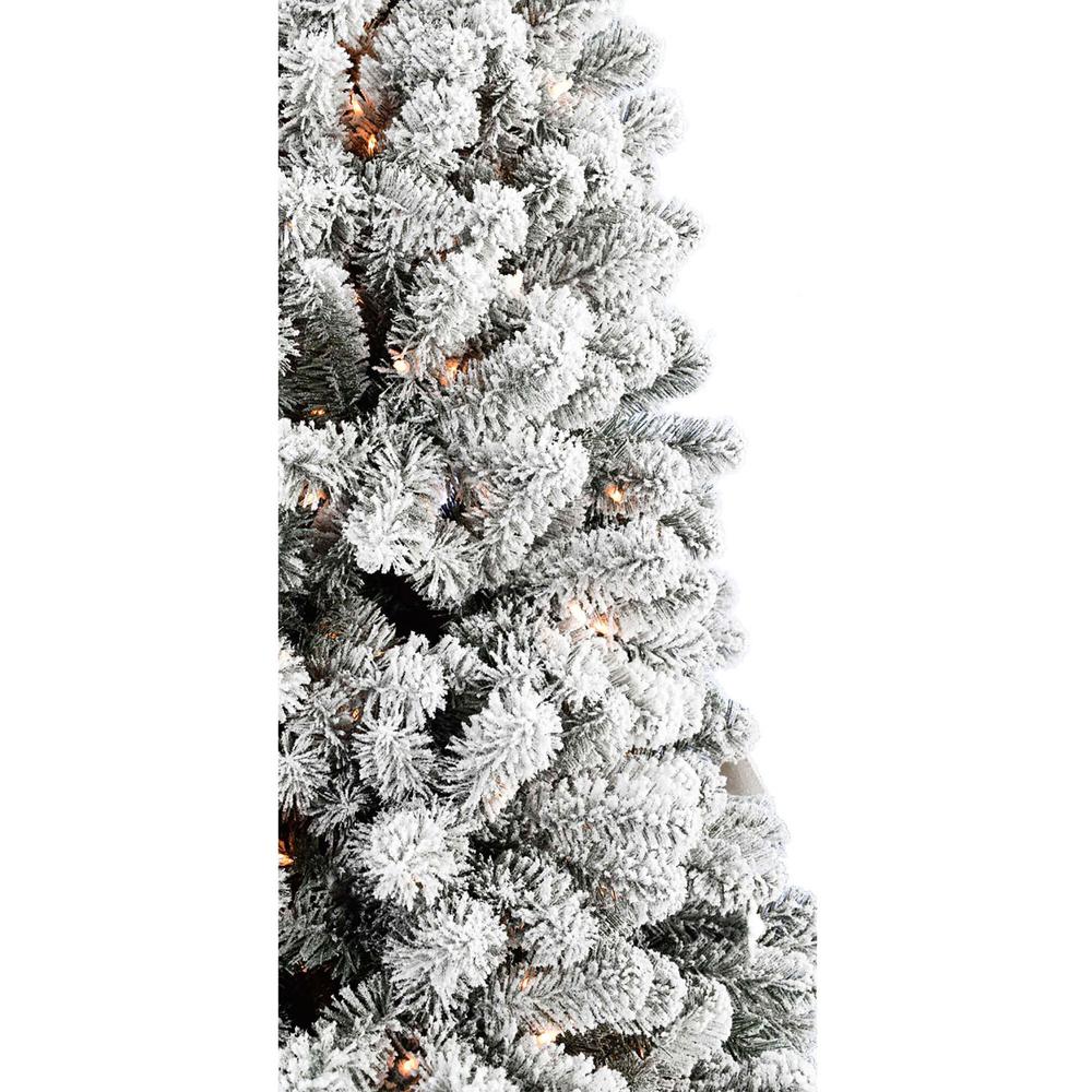 6.5-Ft. Flocked Silverton Fir Christmas Tree with Clear LED String Lighting By Fraser Hill Farm | Christmas Trees | Modishstore - 4