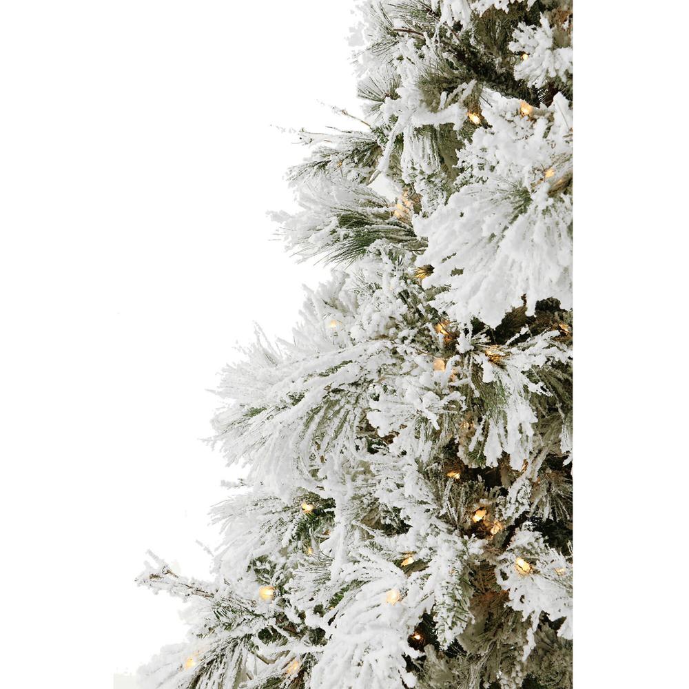 10-Ft. Snowy Pine Flocked Christmas Tree with Warm White LED Lighting and EZ Connect By Fraser Hill Farm | Christmas Trees | Modishstore - 4