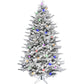 9-Ft. Full White Tail Pine Snow-Flocked Christmas Tree with Colorful G40 Bulbs By Fraser Hill Farm | Christmas Trees | Modishstore