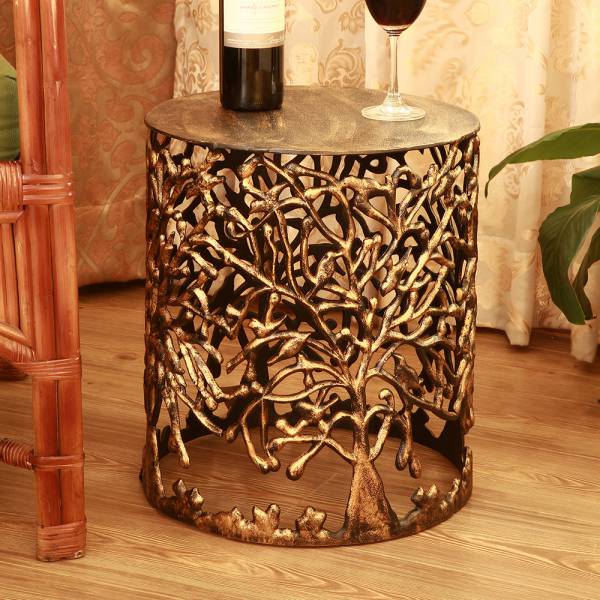 Tree and Lattice Pattern Garden Stool By SPI Home | End Tables | Modishstore-4