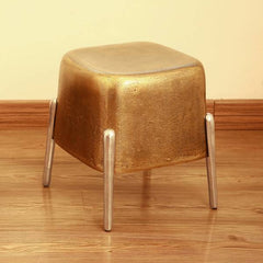 Brass and Nickel Finish Four Legged Side Table By SPI Home