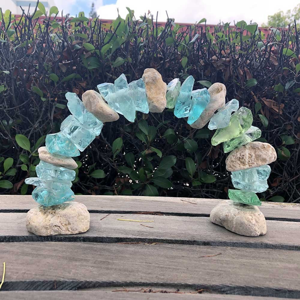 Garden Age Supply Glass Arch Rock Cairn Set Of 4 | Outdoor Decor | 21223 | Modishstore - 3