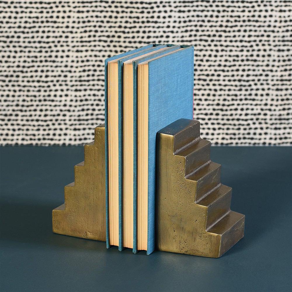 HomArt Stair Bookends - Brass-3