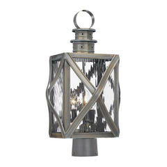 Artistic Lighting 3-Light Post Lantern in Olde Bay Finish with Clear Water Glass ELK Lighting