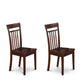 3 Pc Set With A Round Dinette Table And 2 Leather Kitchen Chairs In Mahogany By East West Furniture | Dining Sets | Modishstore - 4