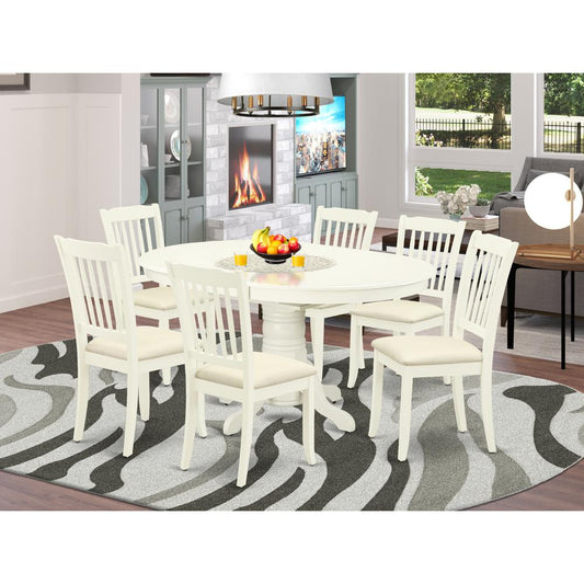 Dining Room Set Linen White AVDA7 - LWH - C By East West Furniture | Dining Sets | Modishstore