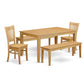 5 Pctable Set - Table And 2 Dinette Chairs Together With 2 Benches By East West Furniture | Dining Sets | Modishstore - 2