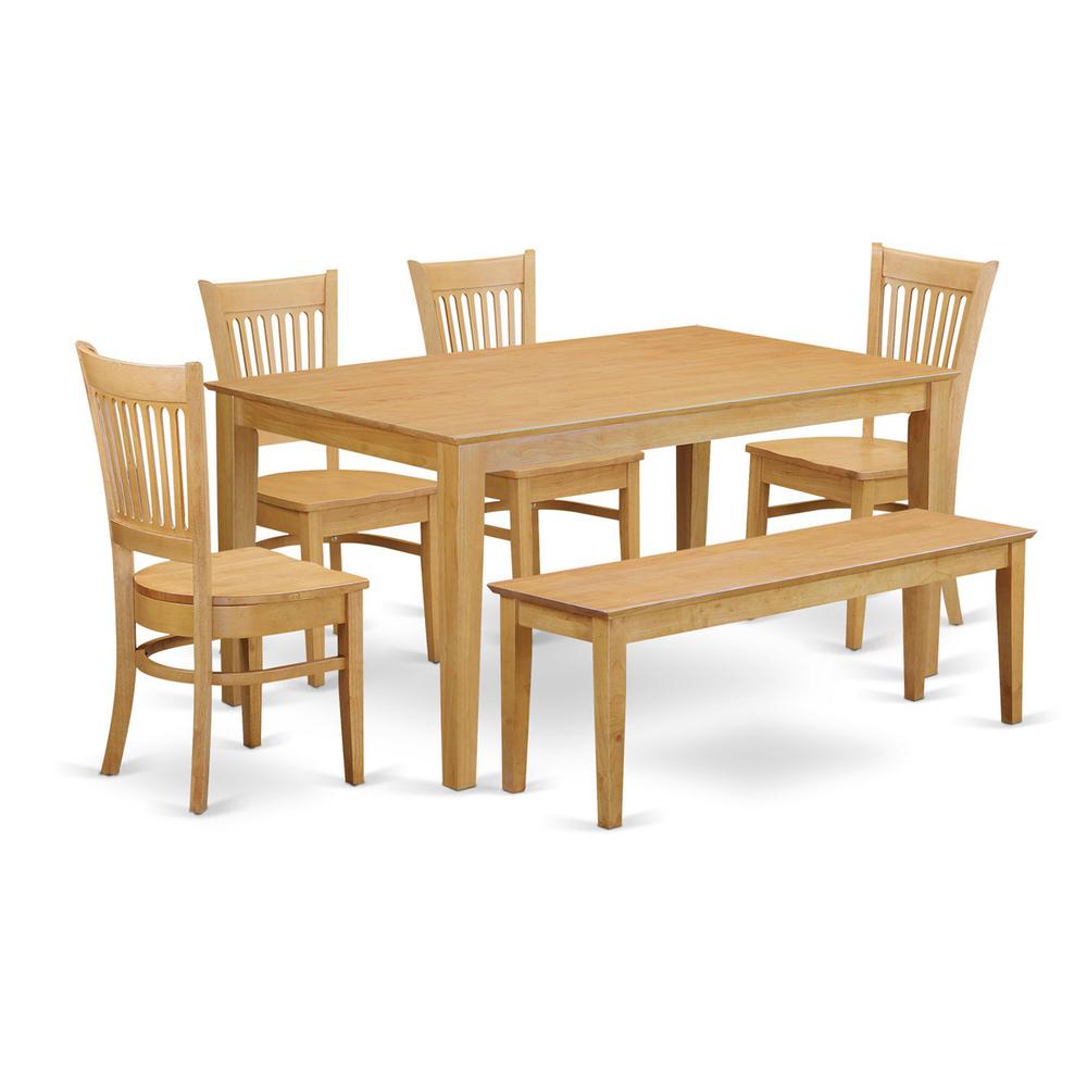 6-Pc Table Set - Dining Table And 4 Dinette Chairs Combined With Wooden Bench By East West Furniture | Dining Sets | Modishstore - 2