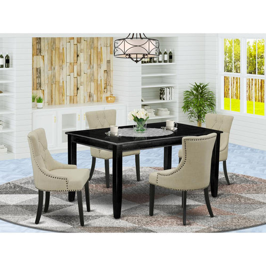 Dining Room Set Black DUFR5-BLK-02 By East West Furniture | Dining Sets | Modishstore