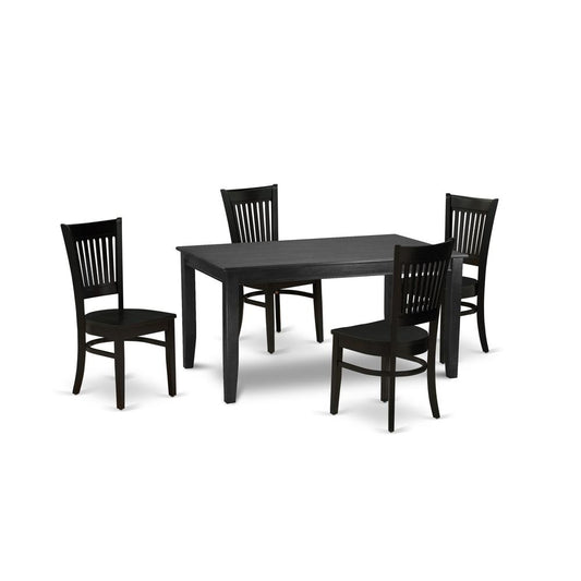 Dining Table - Dining Chairs DUVA5 - BLK - W By East West Furniture | Dining Sets | Modishstore