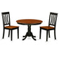 3 Pc Set With A Round Table And 2 Wood Dinette Chairs In Black And Cherry By East West Furniture - Hlan3-Bch-W | Dining Sets | Modishstore - 2