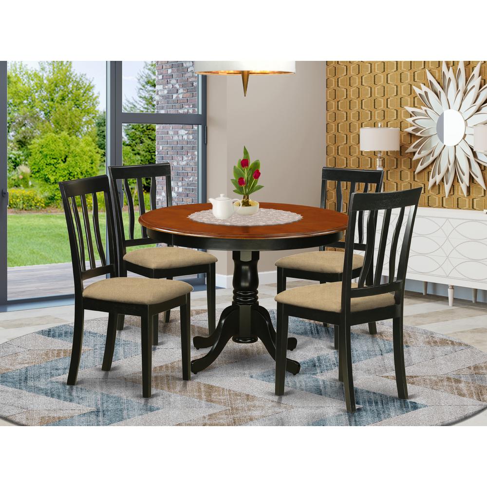 5 Pc Set With A Dining Table And 4 Dinette Chairs In Black By East West Furniture | Dining Sets | Modishstore - 2