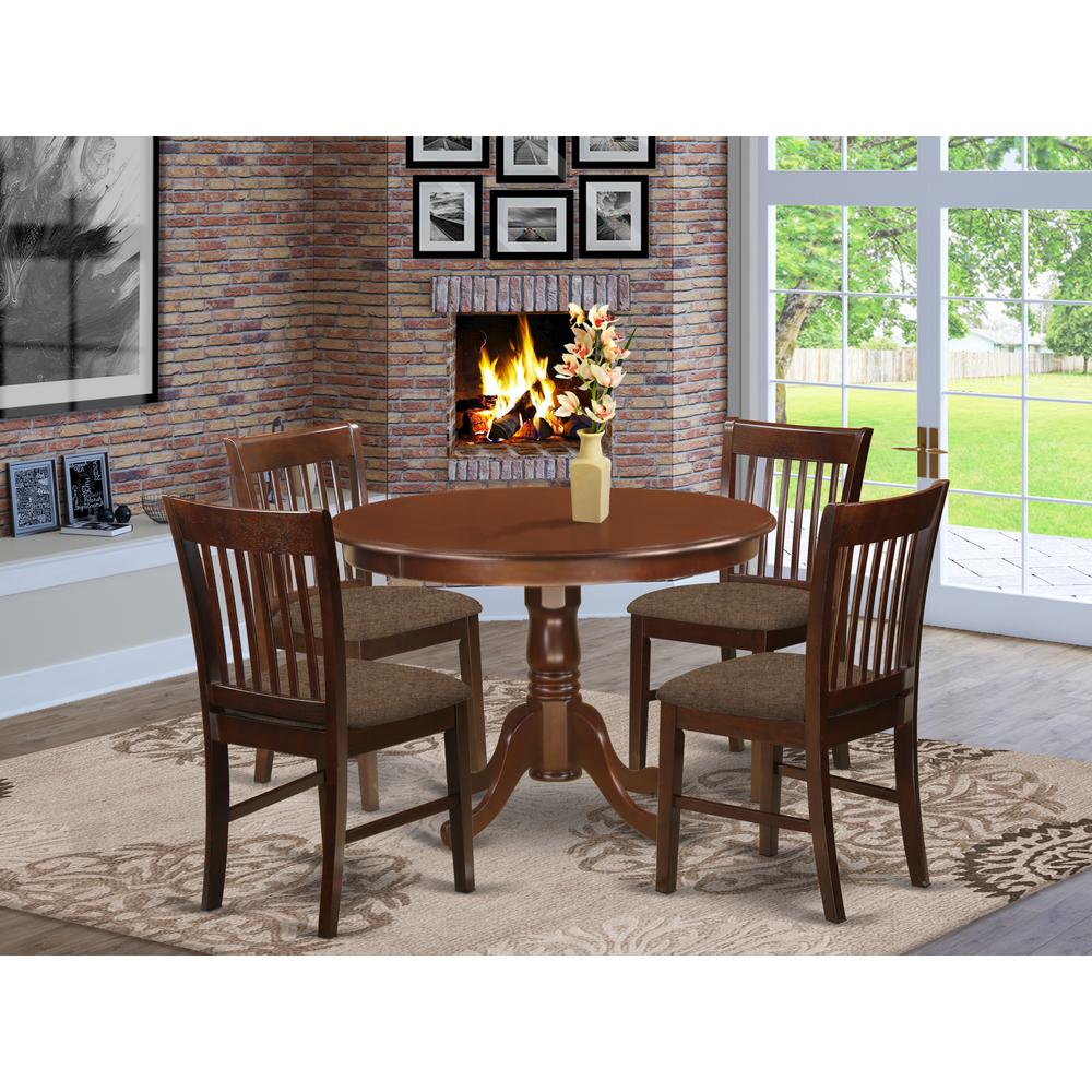 5 Pc Set With A Kitchen Table And 4 Dinette Chairs In Mahogany By East West Furniture | Dining Sets | Modishstore - 2