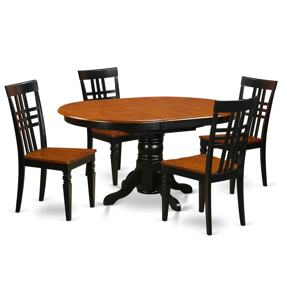 5 Pc Kitchen Tables And Chair Set With A Kenley Dining Table And 4 Kitchen Chairs In Black And Cherry By East West Furniture | Dining Sets | Modishstore - 2