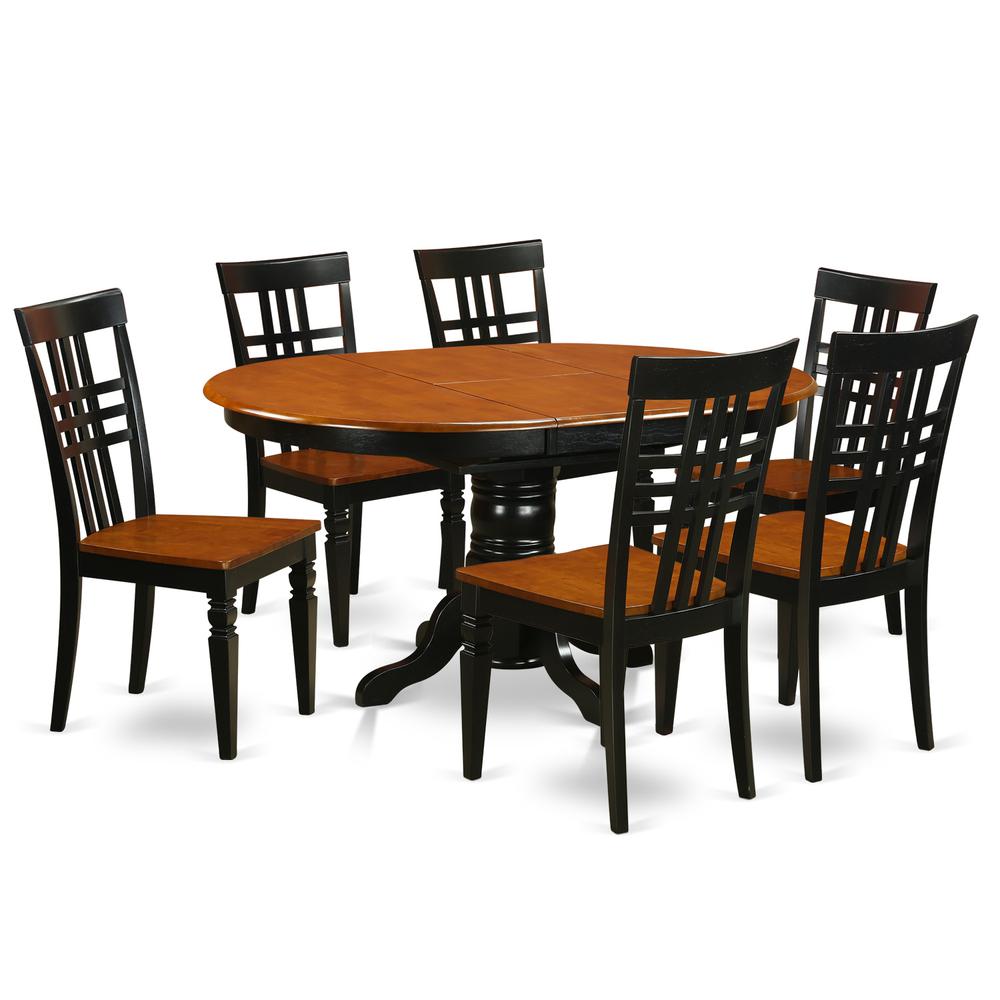7 Pc Dinette Set With A Kenley Table And 6 Dining Chairs In Black And Cherry By East West Furniture | Dining Sets | Modishstore - 2