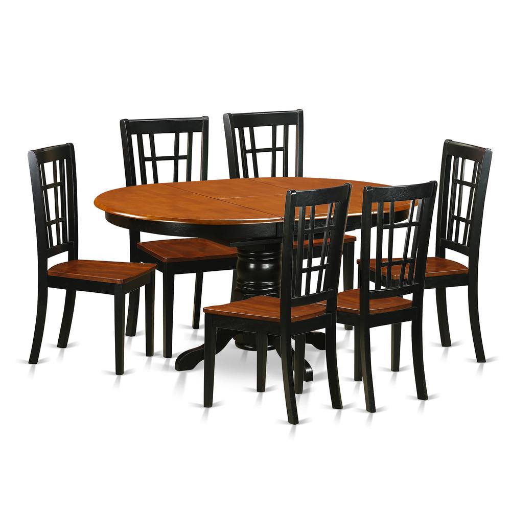 7 Pc Dining Set-Dining Table And 6 Wooden Kitchen Chairs By East West Furniture | Dining Sets | Modishstore - 2