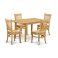 5 Pc Dining Room Set - Dining Table And 4 Dining Chairs By East West Furniture - Nova5-Oak-W | Dining Sets | Modishstore - 2