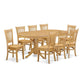 9 Pc Dining Room Set-Double Pedestal Oval And Leaf And 8 Dining Chairs By East West Furniture | Dining Sets | Modishstore - 2