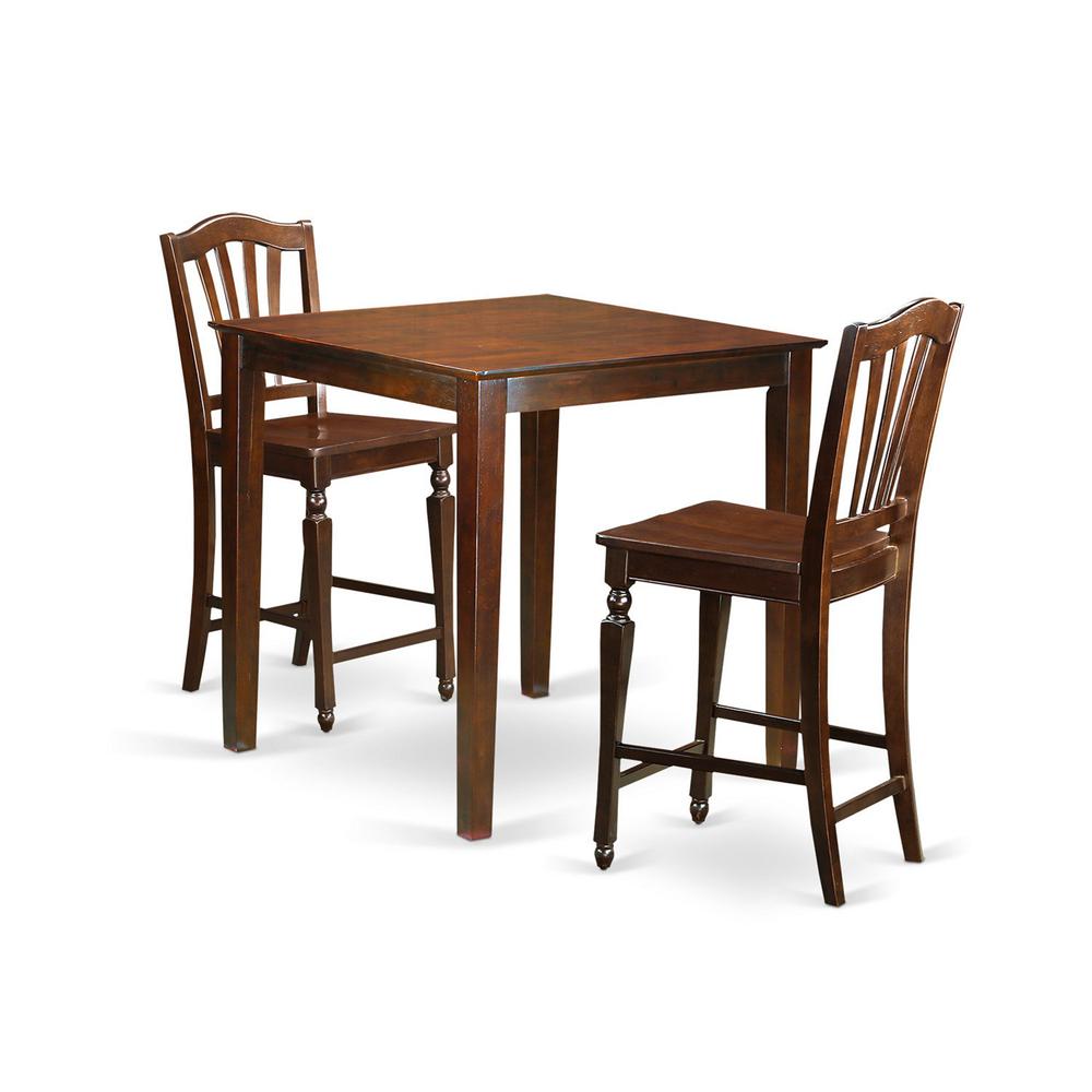 3 Pc Dining Counter Height Set-Pub Table And 2 Dinette Chairs. By East West Furniture | Bar Stools & Table | Modishstore - 2