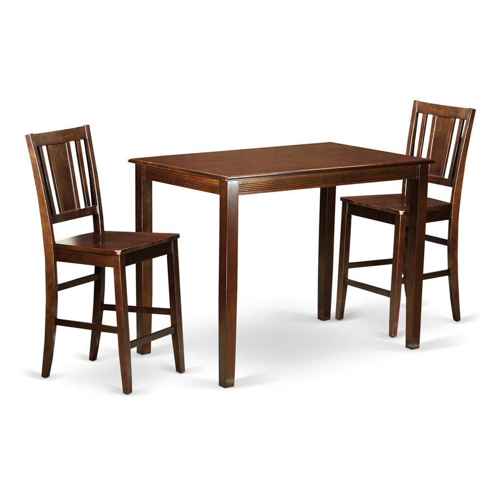 3 Pc Counter Height Dining Set-Pub Table And 2 Bar Stools By East West Furniture | Bar Stools & Table | Modishstore - 2