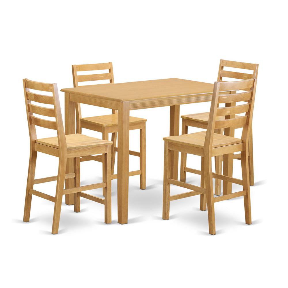 5 Pc Counter Height Pub Set-Pub Table And 4 Kitchen Chairs. By East West Furniture | Bar Stools & Table | Modishstore - 2