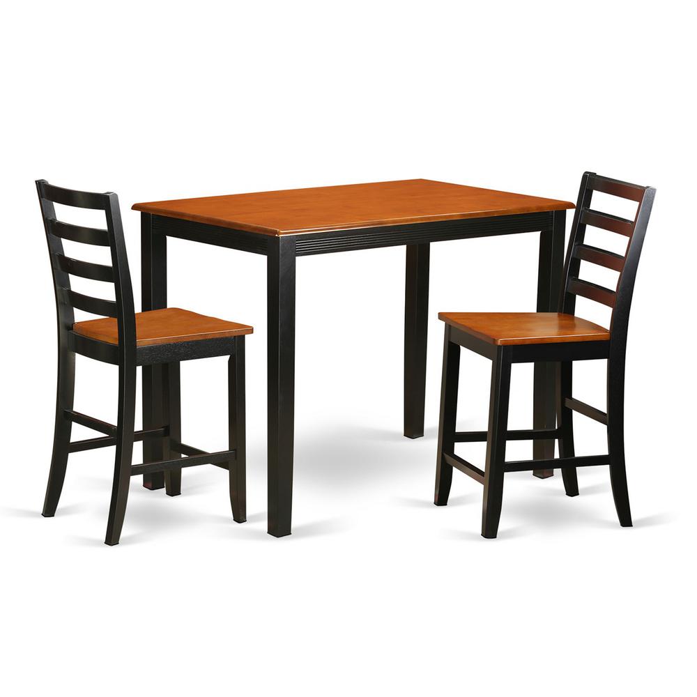 3 Pc Counter Height Pub Set-Pub Table And 2 Kitchen Dining Chairs. By East West Furniture | Bar Stools & Table | Modishstore - 2