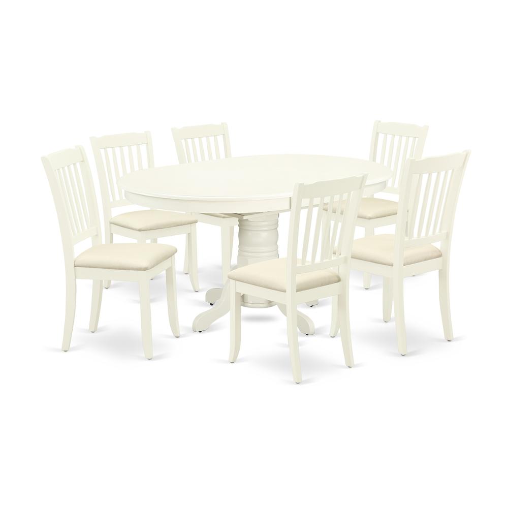 Dining Room Set Linen White AVDA7 - LWH - C By East West Furniture | Dining Sets | Modishstore - 2