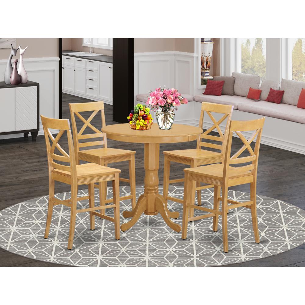 5 Pc Counter Height Dining Room Set-Pub Table And 4 Dining Chairs. By East West Furniture | Bar Stools & Table | Modishstore - 5