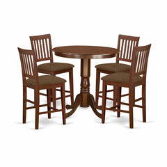 Javn5-Mah-C 5 Pc Pub Table Set - Counter Height Table And 4 Dining Chairs. By East West Furniture
