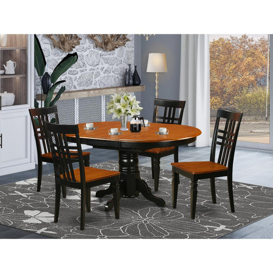 5 Pc Kitchen Tables And Chair Set With A Kenley Dining Table And 4 Kitchen Chairs In Black And Cherry By East West Furniture | Dining Sets | Modishstore