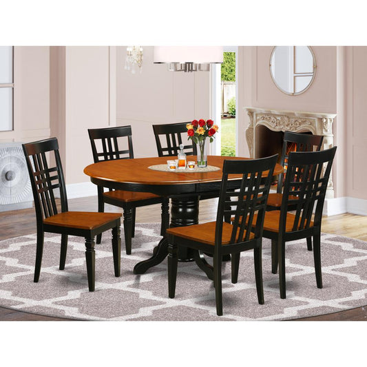 7 Pc Dinette Set With A Kenley Table And 6 Dining Chairs In Black And Cherry By East West Furniture | Dining Sets | Modishstore