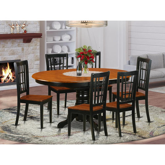 7 Pc Dining Set-Dining Table And 6 Wooden Kitchen Chairs By East West Furniture | Dining Sets | Modishstore