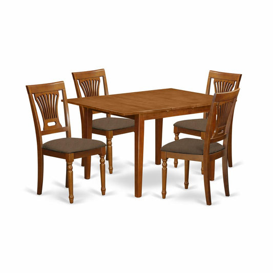 Mlpl5-Sbr-C 5 Pc Small Kitchen Table Set-Small Dining Tables And 4 Kitchen Chairs By East West Furniture | Dining Sets | Modishstore