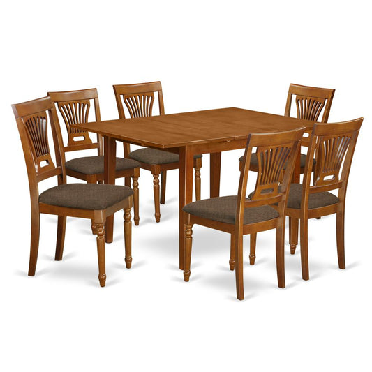 Mlpl7-Sbr-C 7 Pc Kitchen Dinette Set-Kitchen Tables And 6 Kitchen Chairs By East West Furniture | Dining Sets | Modishstore