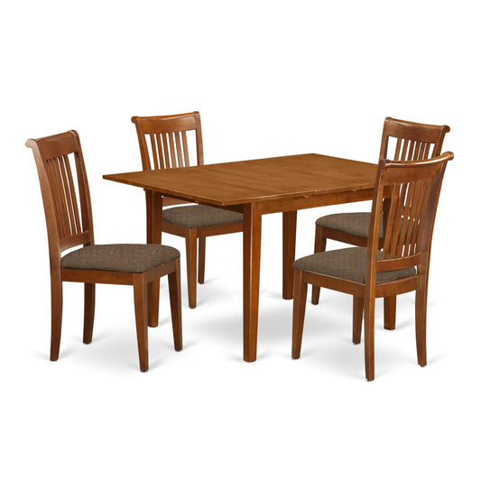 Mlpo5-Sbr-C 5 Pc Dinette Set-Small Dining Tables And 4 Dining Chairs By East West Furniture | Dining Sets | Modishstore