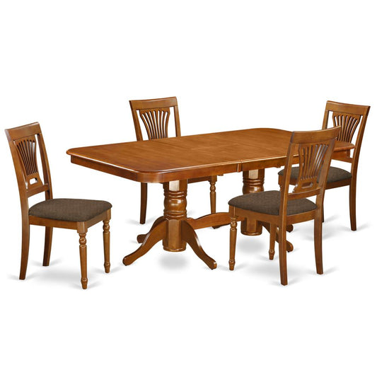 Napl5-Sbr-C 5 Pc Dining Room Set For 4-Dining Table And 4 Chairs For Dining By East West Furniture | Dining Sets | Modishstore