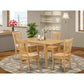 5 Pc Dining Room Set - Dining Table And 4 Dining Chairs By East West Furniture - Nova5-Oak-W | Dining Sets | Modishstore