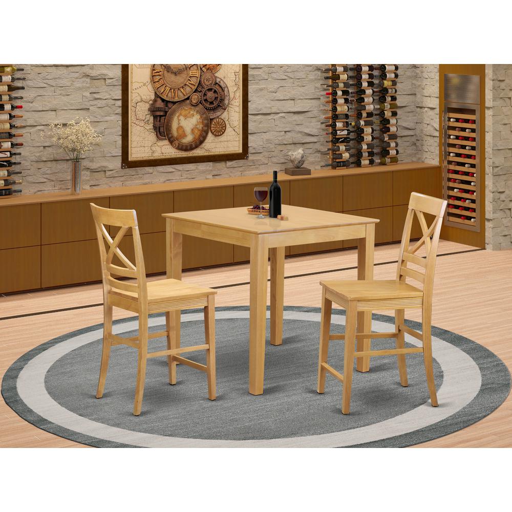 3 Pc Pub Table Set - Kitchen Dinette Table And 2 Counter Height Dining Chair. By East West Furniture | Bar Stools & Table | Modishstore - 5