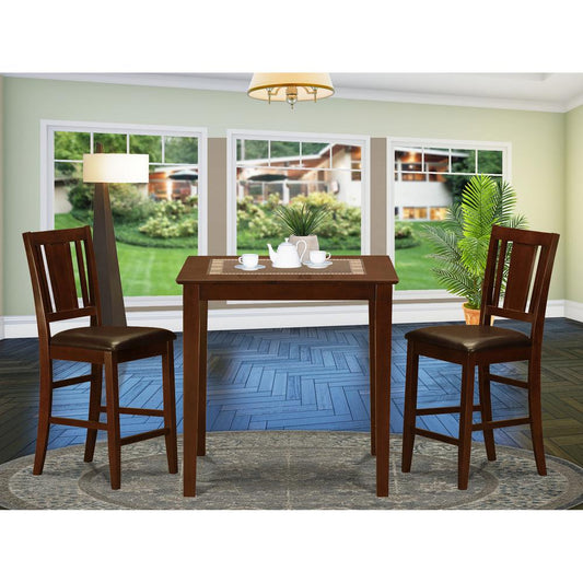 3 Pc Counter Height Table-Pub Table And 2 Dinette Chairs By East West Furniture | Bar Stools & Table | Modishstore