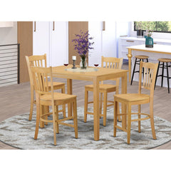 5 Pc Dining Counter Height Set-Pub Table And 4 Counter Height Stool By East West Furniture